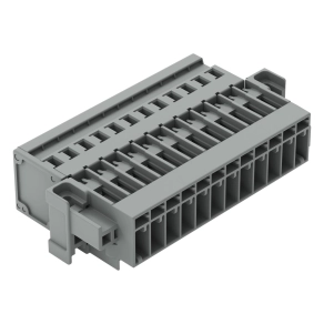 Wago 769-612/004-000 1 vezetékes apacsatlakozó, 12 pólusú, 4 mm², 5 mm, CAGE CLAMP, átmenőperemmel, szürke