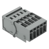 Wago 769-605/001-000 1 vezetékes apacsatlakozó, 5 pólusú, 4 mm², 5 mm, CAGE CLAMP, DIN-35 sínre/panelre, bepattintható lábakkal, szürke