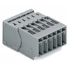 Wago 769-606/001-000 1 vezetékes apacsatlakozó, 6 pólusú, 4 mm², 5 mm, CAGE CLAMP, DIN-35 sínre/panelre, bepattintható lábakkal, szürke