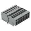 Wago 769-608/001-000 1 vezetékes apacsatlakozó, 8 pólusú, 4 mm², 5 mm, CAGE CLAMP, DIN-35 sínre/panelre, bepattintható lábakkal, szürke
