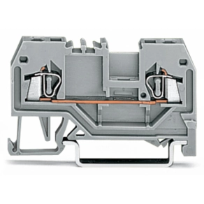 Wago 279-901 2 vezetékes átmenő sorkapocs, 1,5 mm², középső jelölés, DIN 35 x 15 és DIN 35 x 7,5 sínhez, CAGE CLAMP®, szürke