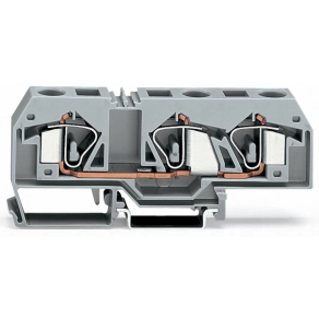 Wago 283-674 3 vezetékes átmenő sorkapocs, 16 mm², középső jelölés, DIN 35 x 15 és DIN 35 x 7,5 sínhez, CAGE CLAMP®, kék