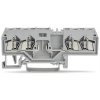 Wago 280-686 4 vezetékes dugaszolható alapsorkapocs, DIN 35 x 15 és DIN 35 x 7,5 sínhez, 2,5 mm², CAGE CLAMP®, szürke