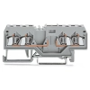 Wago 280-816 4 vezetékes dugaszolható alapsorkapocs, DIN 35 x 15 és DIN 35 x 7,5 sínhez, 2,5 mm², CAGE CLAMP®, szürke