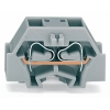 Wago 260-351 helytakarékos zárósorkapocs, 4 vezetékes, 1 pólusú, 1,5 mm², CAGE CLAMP®, nyomógomb és kiálló bepattintható láb nélkül, bepattintható lábas kapocssávokhoz, szürke