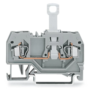 Wago 280-912 2 vezetékes bontható sorkapocs, DIN 35 x 15 és DIN 35 x 7,5 sínhez, 2,5 mm², CAGE CLAMP®, szürke