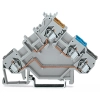 Wago 280-553 3 vezetékes érzékelő sorkapocs, színjelölt vezetőbemenettel, 2,5 mm², CAGE CLAMP®, szürke