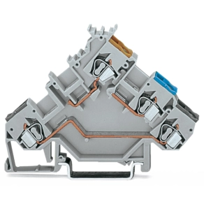Wago 280-560 3 vezetékes érzékelő sorkapocs, színjelölt vezetőbemenettel, 2,5 mm², CAGE CLAMP®, szürke