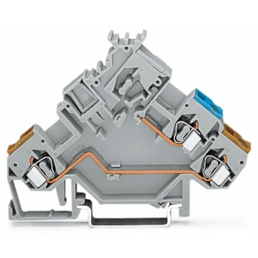 Wago 280-562 2 vezetékes aktuátor-sorkapocs, színjelölt vezetőbemenettel, 2,5 mm², CAGE CLAMP®, szürke