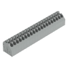 Wago 250-220 NYÁK-sorkapocs, nyomógombos, 1,5 mm², 3,5 mm lábtávolság, 20 pólusú, Push-in CAGE CLAMP®, 45°-os vezetőbevezetés, THT, szürke