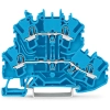 Wago 2002-2204 kétemeletes átmenő/átmenő sorkapocs, N/N, jelölőtartó nélkül, 2,5 mm², Push-in CAGE CLAMP®, DIN 35 x 15 és 35 x 7,5 sínhez, Ex e II és Ex i alkalmazásokhoz, kék