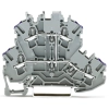 Wago 2002-2208 kétemeletes átmenő sorkapocs, 4 vezetékes, L, 2,5 mm², Push-in CAGE CLAMP®, belső közösítés, jelölőtartó nélkül, Ex e II alkalmazásokhoz, szürke