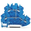 Wago 2002-2209 kétemeletes átmenő sorkapocs, 4 vezetékes, N, 2,5 mm², Push-in CAGE CLAMP®, belső közösítés, jelölőtartó nélkül, Ex e II és Ex i alkalmazásokhoz, kék