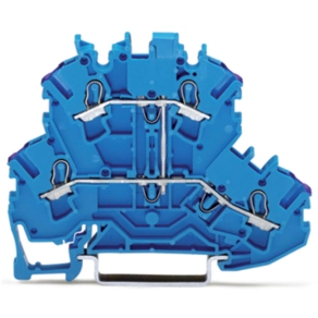 Wago 2002-2209 kétemeletes átmenő sorkapocs, 4 vezetékes, N, 2,5 mm², Push-in CAGE CLAMP®, belső közösítés, jelölőtartó nélkül, Ex e II és Ex i alkalmazásokhoz, kék