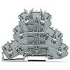 Wago 2002-3203 háromemeletes átmenő sorkapocs, 6 vezetékes, L/L/N, 2,5 mm², Push-in CAGE CLAMP®, jelölőtartó nélkül, kék felső vezetőbemenet, Ex e II, szürke