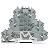 Wago 2002-3217 háromemeletes földelő/átmenő/átmenő sorkapocs, PE/N/L, 2,5 mm², Push-in CAGE CLAMP®, jelölőtartó nélkül, Ex e II, szürke