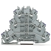 Wago 2002-3208 háromemeletes átmenő sorkapocs, 6 vezetékes, L, 2,5 mm², Push-in CAGE CLAMP®, jelölőtartó nélkül, belső közösítés, ibolya vezetőbemeneti jelölés, Ex e II, szürke