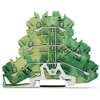 Wago 2002-3207 háromemeletes földelősorkapocs, 6 vezetékes, PE, 2,5 mm², Push-in CAGE CLAMP®, jelölőtartó nélkül, belső közösítés, Ex e II, zöld-sárga