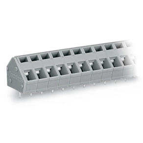 Wago 236-103 NYÁK-sorkapocs, 2,5 mm², 5/5,08 mm lábtávolság, 3 pólusú, CAGE CLAMP®, közösíthető, 45°-os vezetőbevezetés, THT, szürke
