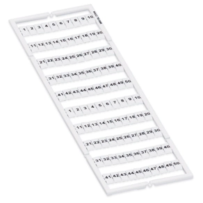 Wago 793-5566 WMB jelölőkártya, 1–50 számozás kétszer, 5–5,2 mm-ig nyújtható, vízszintes jelölés, bepattintható, fehér