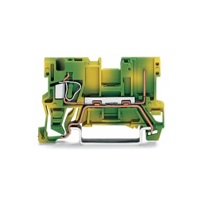 Wago 769-237 1 vezeték/1 tűs földelő dugaszolható sorkapocs, 4 mm², CAGE CLAMP, zöld-sárga