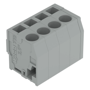 Wago 739-105 NYÁK-sorkapocs, 2,5 mm², 5 mm lábtávolság, 5 pólusú, CAGE CLAMP®, 90°-os vezetőbevezetés, THT, szürke