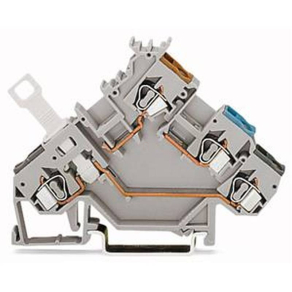 3 vezetékes átmenő sorkapocs, szürke, Wago, 280-563