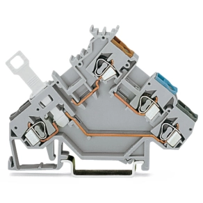 Wago 280-563 3 vezetékes érzékelő sorkapocs, színjelölt vezetőbemenettel, 2,5 mm², CAGE CLAMP®, szürke