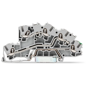 Wago 2003-7645 többemeletes installációs sorkapocs, 2,5 mm², L/L/PE, működtetőnyílással, Push-in CAGE CLAMP®, szürke