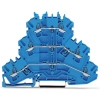 Wago 2002-3204 háromemeletes átmenő sorkapocs, 6 vezetékes, N/N/N, 2,5 mm², Push-in CAGE CLAMP®, jelölőtartó nélkül, Ex e II és Ex i, kék