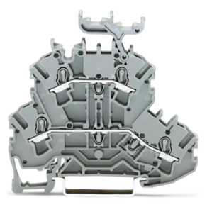 Wago 2002-2231 kétemeletes átmenő sorkapocs, L/L, 2,5 mm², Push-in CAGE CLAMP®, jelölőtartóval, Ex e II alkalmazásokhoz, szürke