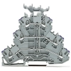 Wago 2002-3238 háromemeletes átmenő sorkapocs, 6 vezetékes, L, 2,5 mm², Push-in CAGE CLAMP®, jelölőtartóval, belső közösítés, ibolya vezetőbemeneti jelölés, Ex e II, szürke
