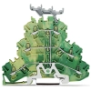 Wago 2002-3237 háromemeletes földelősorkapocs, 6 vezetékes, PE, 2,5 mm², Push-in CAGE CLAMP®, jelölőtartóval, belső közösítés, Ex e II, zöld-sárga