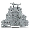 Wago 2002-3231 háromemeletes átmenő sorkapocs, L/L/L, 2,5 mm², Push-in CAGE CLAMP®, jelölőtartóval, DIN 35 sínhez, Ex e II, szürke