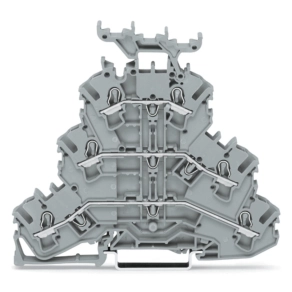 Wago 2002-3231 háromemeletes átmenő sorkapocs, L/L/L, 2,5 mm², Push-in CAGE CLAMP®, jelölőtartóval, DIN 35 sínhez, Ex e II, szürke