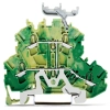 Wago 2002-2237 kétemeletes földelősorkapocs, 4 vezetékes, 2,5 mm², PE, Push-in CAGE CLAMP®, jelölőtartóval, belső közösítés, Ex e II alkalmazásokhoz, zöld-sárga