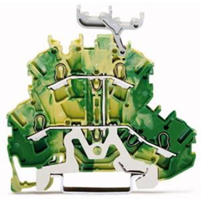   WAGO 2002-2237 Emeletes sorkapocs4 vezetékes földelő sorkapocs, zöld-sárga