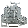 Wago 2002-2238 kétemeletes átmenő sorkapocs, 4 vezetékes, L, 2,5 mm², Push-in CAGE CLAMP®, jelölőtartóval, belső közösítés, Ex e II alkalmazásokhoz, szürke