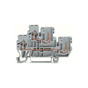 Wago 870-101 kétemeletes dugaszolóaljzatos sorkapocs, 2,5 mm², L/L, CAGE CLAMP, szürke