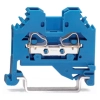 Wago 281-104 2 vezetékes átmenő sorkapocs, 4 mm², CAGE CLAMP, Ex i, oldalsó jelölőnyílások, DIN 35 × 15 és 35 × 7,5, kék