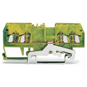 Wago 279-837 4 vezetékes földelősorkapocs, 1,5 mm², középső jelölés, DIN 35 x 15 és DIN 35 x 7,5 sínhez, CAGE CLAMP®, zöld-sárga