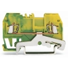 Wago 279-907 2 vezetékes földelősorkapocs, 1,5 mm², középső jelölés, DIN 35 x 15 és DIN 35 x 7,5 sínhez, CAGE CLAMP®, zöld-sárga