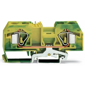 Wago 283-907 2 vezetékes földelősorkapocs, 16 mm², középső jelölés, DIN 35 x 15 és DIN 35 x 7,5 sínhez, CAGE CLAMP®, zöld-sárga