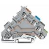 Wago 280-570 4 vezetékes érzékelő sorkapocs, földelő csatlakozással, színjelölt vezetőbemenettel, 2,5 mm², CAGE CLAMP®, szürke