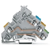 Wago 280-572 3 vezetékes aktuátor-betápsorkapocs, földelő csatlakozással, színjelölt vezetőbemenettel, 2,5 mm², CAGE CLAMP®, szürke