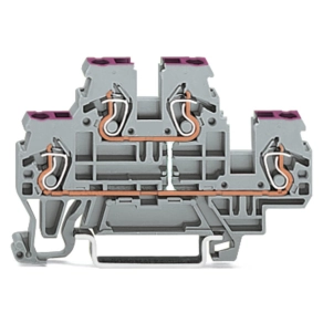 Wago 870-509 kétemeletes átmenő sorkapocs, 4 vezetékes, N, 2,5 mm², CAGE CLAMP®, belső közösítés, Ex i alkalmazásokhoz, kék