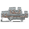 Wago 870-531 3 vezetékes, kétemeletes sorkapocs, Átmenő/átmenő sorkapocs, L/L, DIN 35 x 15 és DIN 35 x 7,5 sínhez, 2,5 mm², CAGE CLAMP®, szürke