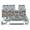 Wago 870-681 3 vezetékes átmenő sorkapocs, 2,5 mm², oldalsó jelölőnyílások, DIN 35 x 15 és DIN 35 x 7,5 sínhez, CAGE CLAMP®, szürke