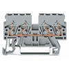Wago 870-831 4 vezetékes átmenő sorkapocs, 2,5 mm², oldalsó és középső jelölés, DIN 35 x 15 és DIN 35 x 7,5 sínhez, CAGE CLAMP®, szürke