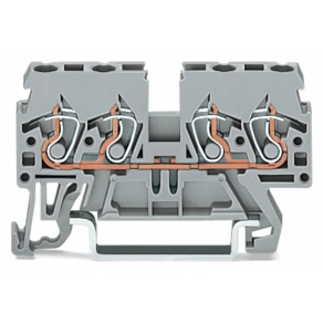 Wago 870-832 4 vezetékes átmenő sorkapocs, 2,5 mm², oldalsó és középső jelölés, DIN 35 x 15 és DIN 35 x 7,5 sínhez, CAGE CLAMP®, narancssárga